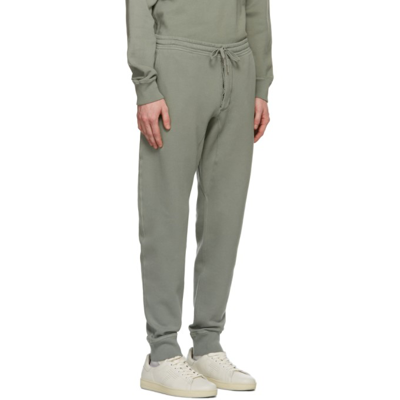 Shop Tom Ford Khaki Garment Dyed Lounge Pants In T43 Pale Sage