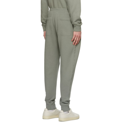 Shop Tom Ford Khaki Garment Dyed Lounge Pants In T43 Pale Sage