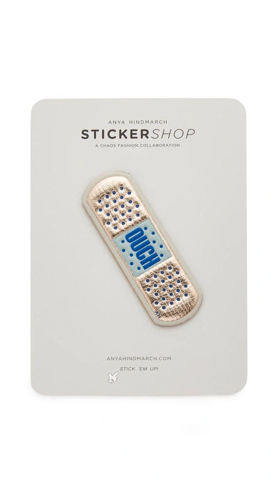 Anya Hindmarch 'ouch!' Sticker In Pale Gold