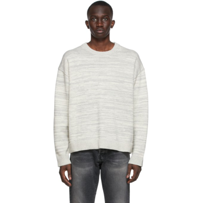 Shop John Elliott Grey Glitch Sweater In Ivory X Ash