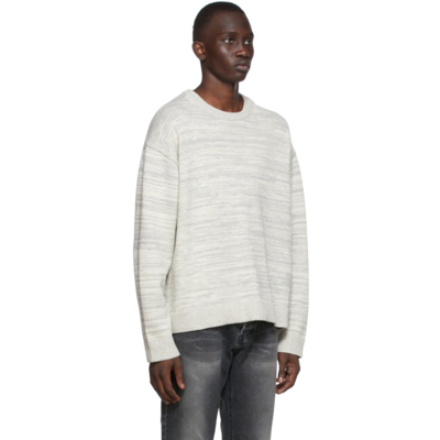 Shop John Elliott Grey Glitch Sweater In Ivory X Ash