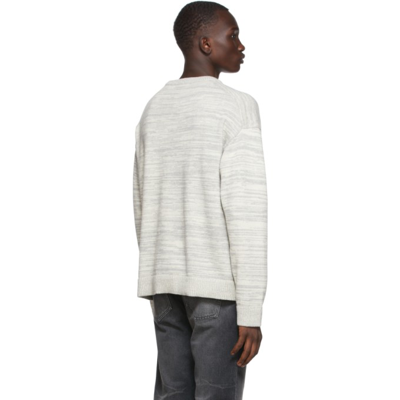 Shop John Elliott Grey Glitch Sweater In Ivory X Ash