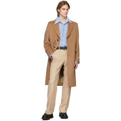 Shop Gucci Tan Camel Coat In 2250 Oman Camel