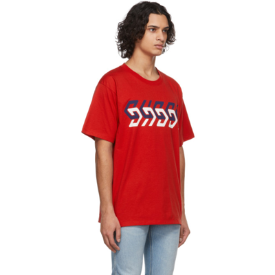 vakuum eskortere logo Gucci Mirror Print Oversize Cotton T-shirt In Red | ModeSens