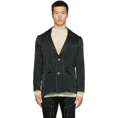 Sulvam Black Stitch Two-button Blazer | ModeSens
