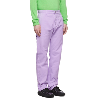 Shop Versace Purple Workwear Trousers In 1d320 Orchi