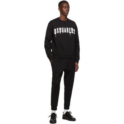Shop Dsquared2 Black 'ceresio 9' Lounge Pants In 900 Black