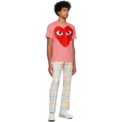 Shop Comme Des Garçons Play Pink Big Red Heart T-shirt In 3 Pink