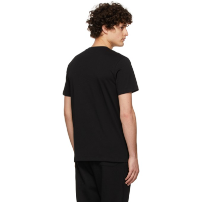 Shop Moschino Black Logo Print T-shirt In A1555 Fantasy Print