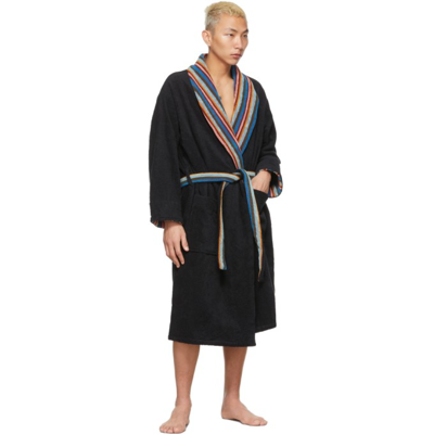 Shop Paul Smith Black Artist Stripe Robe In 79 Blacks