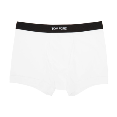 Shop Tom Ford Two-pack White Cotton Boxer Briefs In 100 White