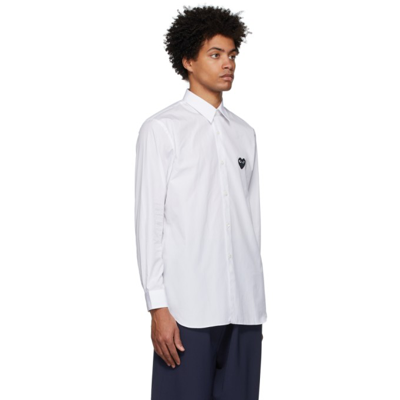 Shop Comme Des Garçons Play White Heart Patch Shirt In 2 White