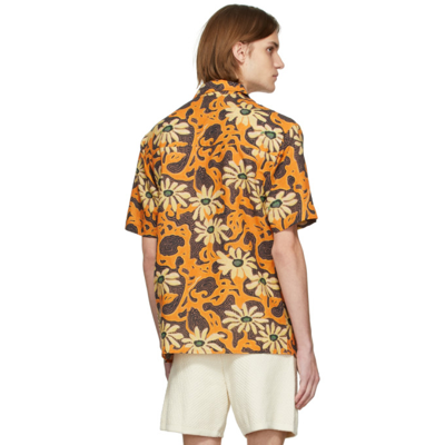 Shop Nanushka Orange Kith Shirt In Arte Povera Floral O