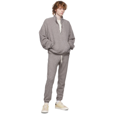 Shop John Elliott Grey Spec Wool Half-zip Sweater In Moss Grey