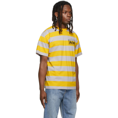 Yellow and hot sale gray striped shirt