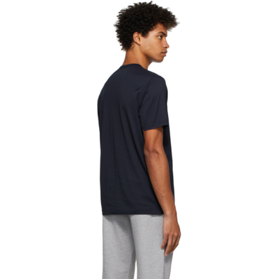 Shop Sunspel Navy Classic Cotton T-shirt