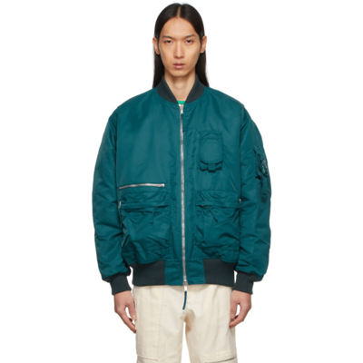 Helmut Lang Reversible Multi-pocket Bomber Jacket In Blue | ModeSens