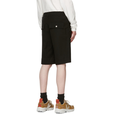 Shop Feng Chen Wang Black Deconstructed Shorts
