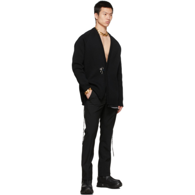 Shop Givenchy Black Wool Padlock Cardigan In 001-black