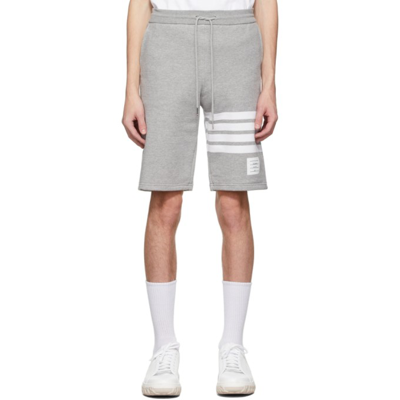 Shop Thom Browne Grey Engineered 4-bar Sweat Shorts In 068 Light Grey