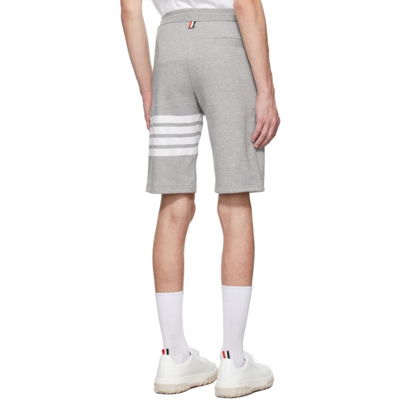 Shop Thom Browne Grey Engineered 4-bar Sweat Shorts In 068 Light Grey