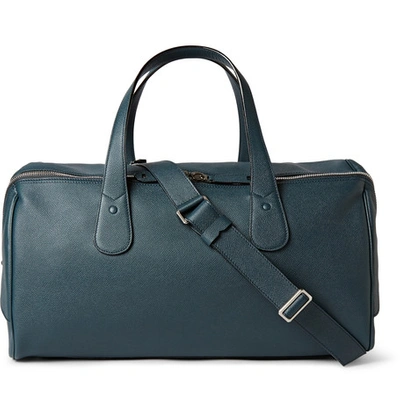 Valextra Cabina Pebble-grain Leather Holdall In Blue