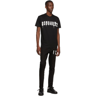 Shop Dsquared2 Black 'icon' Spray Skater Jeans In 900 Black