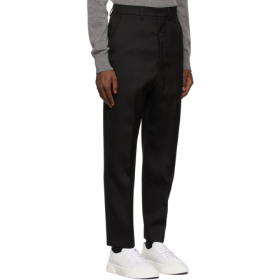 Shop Ami Alexandre Mattiussi Black Straight-fit Trousers In Black/001