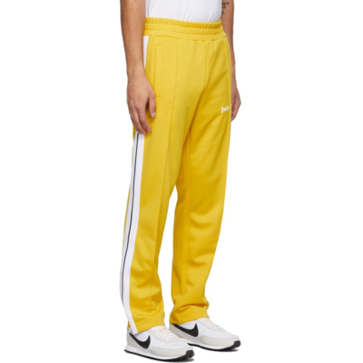 Shop Palm Angels Yellow Classic Track Pants In Yellow White