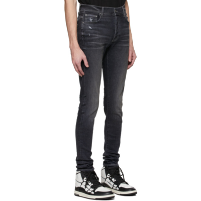 Shop Amiri Grey Stack Jeans