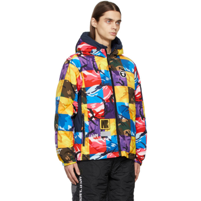 Shop Aape By A Bathing Ape Multicolor Down Camo Jacket In Multimlx