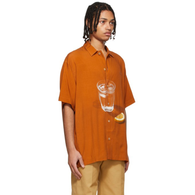 Shop Jacquemus Orange 'la Chemise Moisson' Shirt In Print Water Glass/le