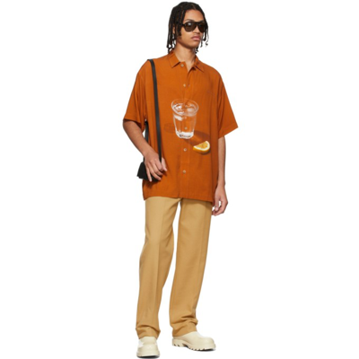 Shop Jacquemus Orange 'la Chemise Moisson' Shirt In Print Water Glass/le