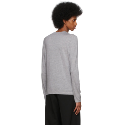 Shop Jil Sander Grey Virgin Wool Sweater In 032 - Light Grey Mel