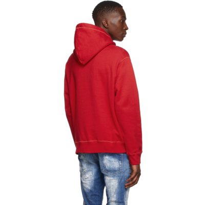 Shop Dsquared2 Red Icon Spray Hoodie In 312 Red