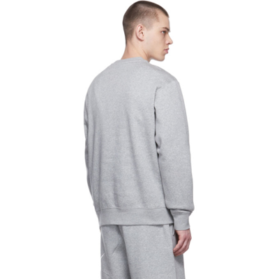 Shop Nike Grey Fleece Sportswear Club Crewneck Sweatshirt In Dk Grey Heather/whit