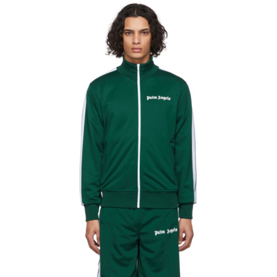 Shop Palm Angels Green Classic Track Jacket In Green White