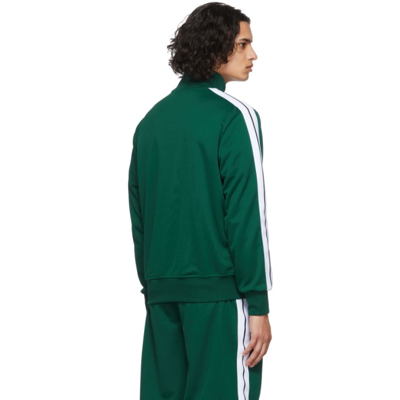 Shop Palm Angels Green Classic Track Jacket In Green White