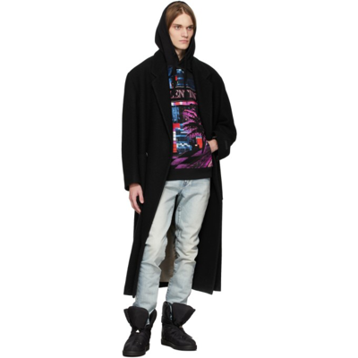 Shop Valentino Black Electric City Hoodie In  Electric C