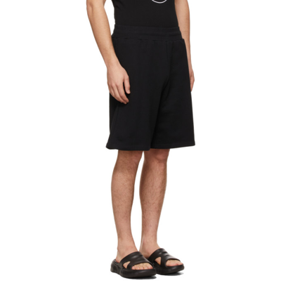Shop Moschino Black Logo Patch Shorts In A0555 Black