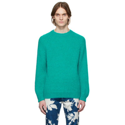 Shop Erdem Green Mohair Noel Sweater