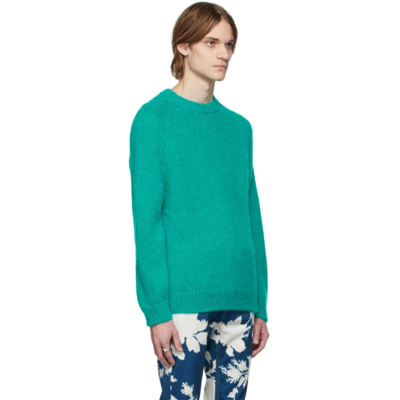 Shop Erdem Green Mohair Noel Sweater
