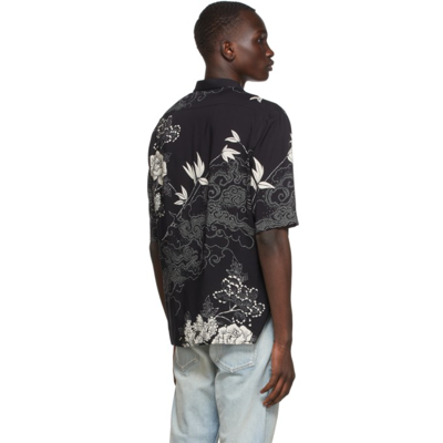 Shop Saint Laurent Black Cloud Shirt In 1095 Black/chalk