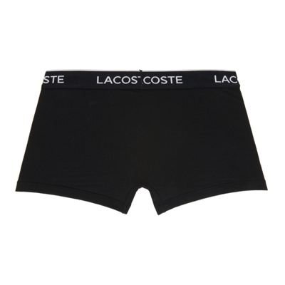 Shop Lacoste Three-pack Black Logo Boxers In 031 Black