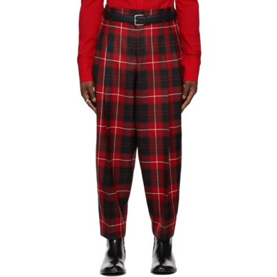 Shop Lu'u Dan Ssense Exclusive Red Check Trousers