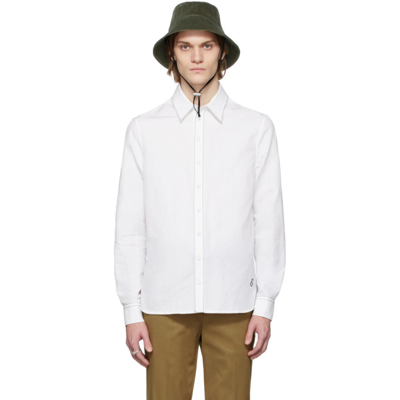 Shop Erdem White & Black Linen Serge Shirt In White / Black
