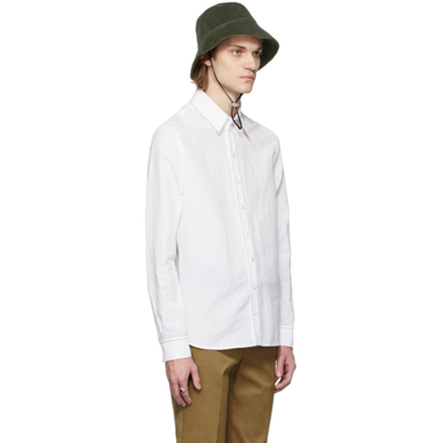 Shop Erdem White & Black Linen Serge Shirt In White / Black