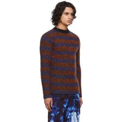 Shop Agr Orange & Purple Striped Mohair Sweater In Orange And