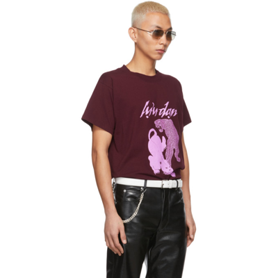Shop Lu'u Dan Ssense Exclusive Burgundy Leopards T-shirt In Oxblood Plus Print A
