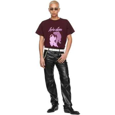 Shop Lu'u Dan Ssense Exclusive Burgundy Leopards T-shirt In Oxblood Plus Print A